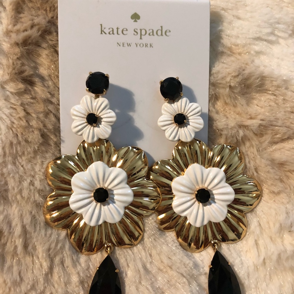 Kate Spade Flower Gold Chandelier Earrings